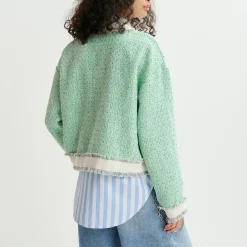 Coats|Jackets|Anni Lu Essentiel Antwerp Hoola Cropped Fringe Bouclé Jacket - M