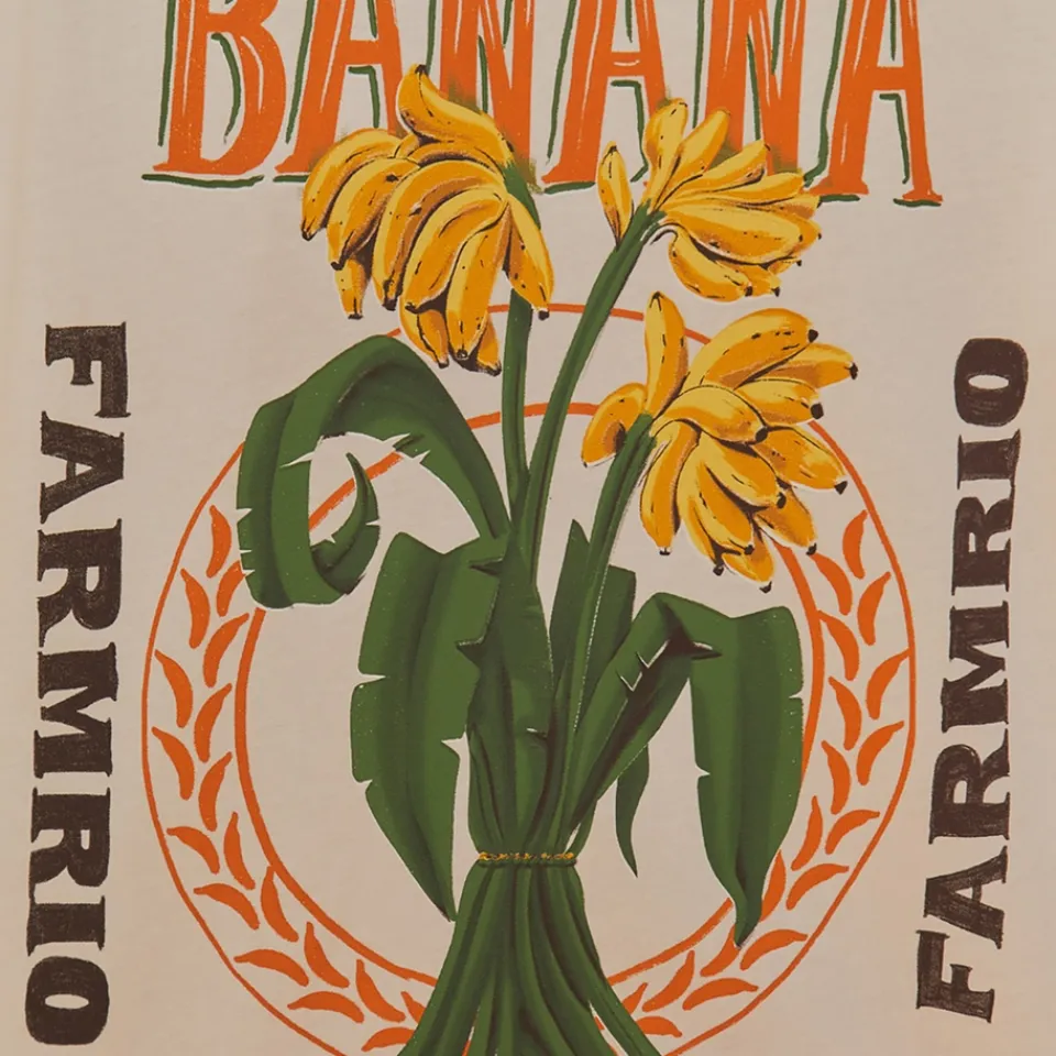 Loungewear|T-Shirts And Tops|Ganni Farm Rio Banana Cocina Relaxed Cotton-Jersey T-Shirt - XS