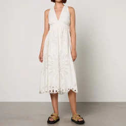 Dresses|Dresses|Farm Rio Broderie Anglaise Linen-Blend Maxi Dress - XS