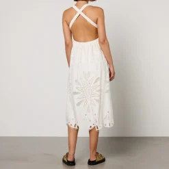 Dresses|Dresses|Farm Rio Broderie Anglaise Linen-Blend Maxi Dress - XS