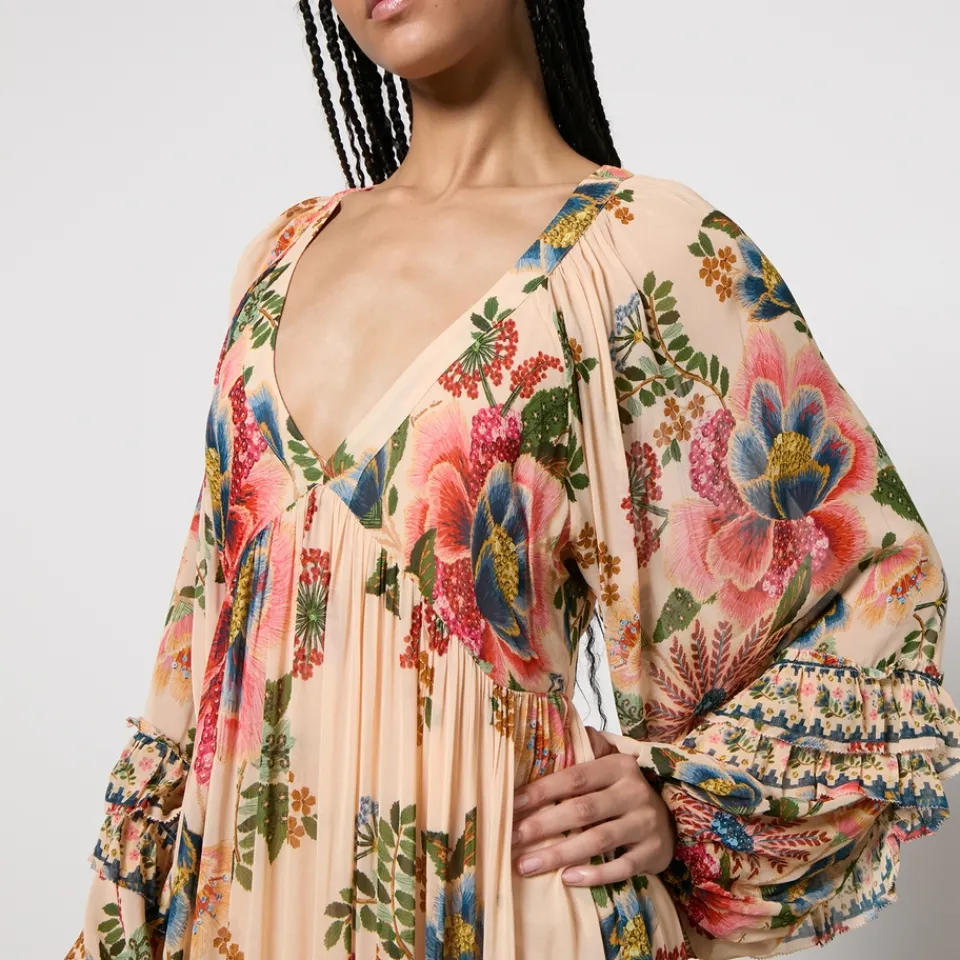 Dresses|Dresses|Ganni Farm Rio Floral-Print Chiffon Dress - S