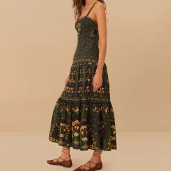 Dresses|Dresses|Anni Lu Farm Rio Flowers Arch Linen-Blend Maxi Dress - M