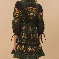 Dresses|Dresses|Ganni Farm Rio Flowers Arch Linen-Blend Mini Dress - S