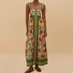 Dresses|Dresses|Damson Madder Farm Rio Garden Tapestry Cotton Maxi Dress - S