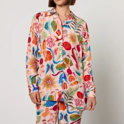 Loungewear|Ganni Farm Rio Printed Crepe Pyjama Shirt - XS