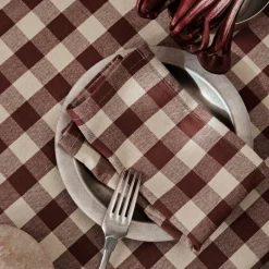 Outdoors|Dr. Martens Ferm Living Bothy Check Napkins - Set of 4 - Cinnamon/Grey Green