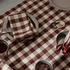 Outdoors|Dr. Martens Ferm Living Bothy Check Napkins - Set of 4 - Cinnamon/Grey Green