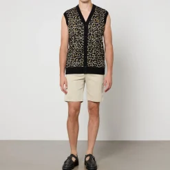 Knitwear|Dr. Martens Fred Perry Leopard Cotton-Blend Jacquard Vest - M