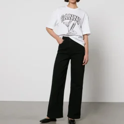 Jeans|Ganni Andi Stretch-Denim Straight-Leg Jeans - 27W/34L