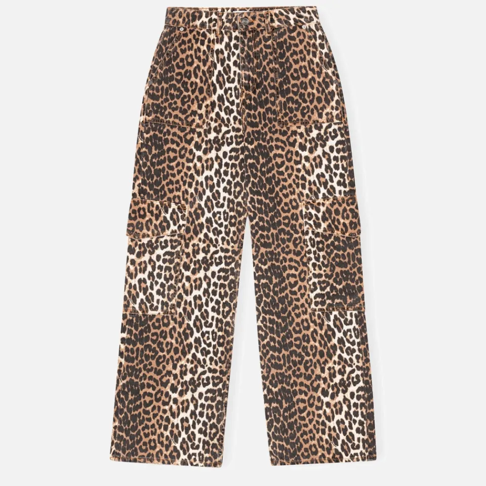 Jeans|Ganni Angi Leopard-Print Denim Jeans - 29