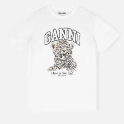 Loungewear|T-Shirts And Tops|Anine Bing Ganni Basic Leopard Relaxed Cotton-Jersey T-Shirt - L