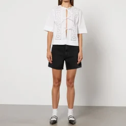 T-Shirts And Tops|Shirts And Blouses|Ganni Broderie Anglaise Cotton Blouse - EU 36/UK 8