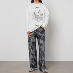 Loungewear|T-Shirts And Tops|Ganni Charm Heavy Re-Cut Cotton-Jersey T-shirt - XS