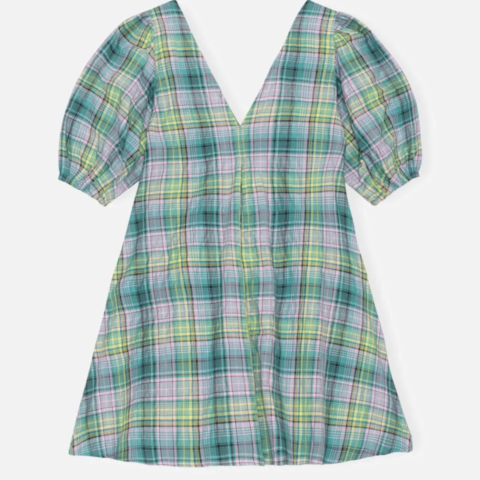 Dresses|Dresses|Ganni Checked Cotton-Blend-Seersucker Mini Dress - EU 36/UK 8