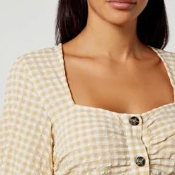 T-Shirts And Tops|Shirts And Blouses|Ganni Checked Seersucker Blouse - EU 34/UK 6