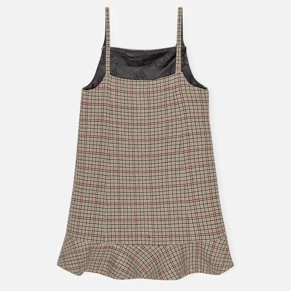Dresses|Dresses|Ganni Checked Wool-Blend Mini Dress - 34