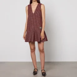 Dresses|Dresses|Dr. Martens Ganni Checked Wool-Blend Mini Dress - UK 6