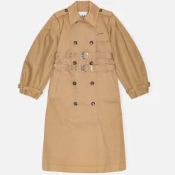 Jackets|Coats|SUI AVA Ganni Cotton-Gabardine Trench Coat - EU 36/UK 8
