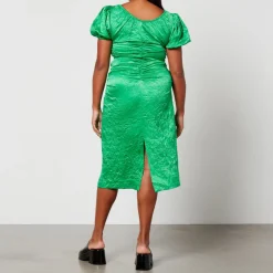 Dresses|Dresses|Dr. Martens Ganni Crinkled Cotton-Satin Midi Dress - EU 36/UK 8