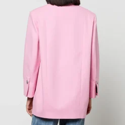 Jackets|Coats|Ganni Crystal-Embellished Organic Cotton Blazer - XXS/XS