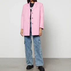 Jackets|Coats|Ganni Crystal-Embellished Organic Cotton Blazer - XXS/XS