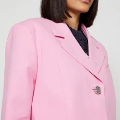 Jackets|Coats|Ganni Crystal-Embellished Organic Cotton Blazer - XXS/XS
