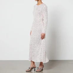Dresses|Dresses|Ganni 3D Sequined Mesh Maxi Dress - EU 34/UK 6