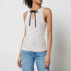 T-Shirts And Tops|Shirts And Blouses|Dr. Martens Ganni 3D Sequined Mesh Top - EU 36/UK 8