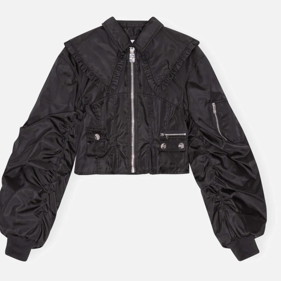 Jackets|Coats|Dr. Martens Ganni Duchesse Satin Fitted Jacket - EU 32/UK 4