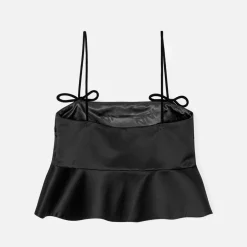 T-Shirts And Tops|Ganni Duchesse Satin Flounce Top - 34