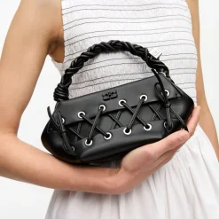 Bags|Dr. Martens Ganni Eyelets Lace-Up Leather-Blend Small Bou Bag