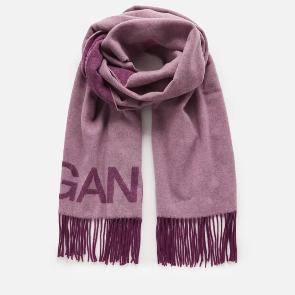 Scarves|Assouline Ganni Fringed Recycled Wool-Blend Scarf