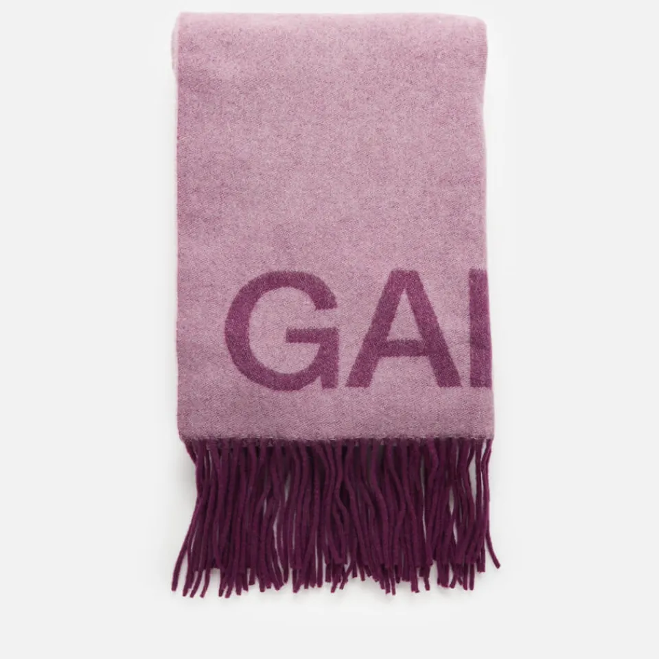 Scarves|Assouline Ganni Fringed Recycled Wool-Blend Scarf