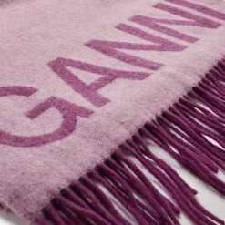 Scarves|Assouline Ganni Fringed Recycled Wool-Blend Scarf