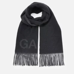 Scarves|Assouline Ganni Fringed Recycled Wool-Blend Scarf