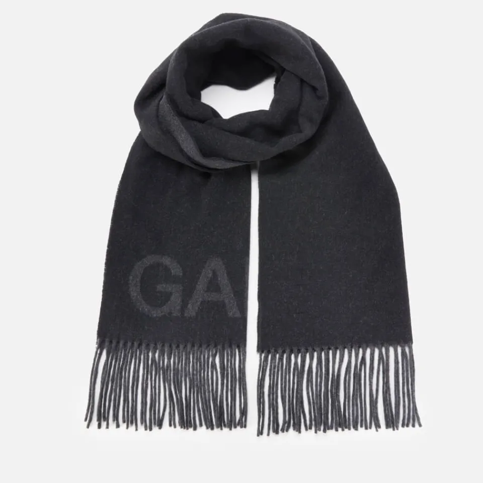 Scarves|Assouline Ganni Fringed Recycled Wool-Blend Scarf