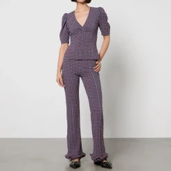 T-Shirts And Tops|Shirts And Blouses|Dr. Martens Ganni Gingham Seersucker Blouse - EU 38/UK 10