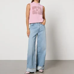 T-Shirts And Tops|Ganni Graphic Intarsia-Knit Vest - S