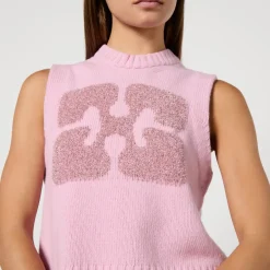 T-Shirts And Tops|Ganni Graphic Intarsia-Knit Vest - S