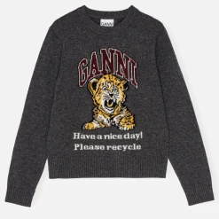 Loungewear|Knitwear|Dr. Martens Ganni Graphic Wool-Blend Jumper - S