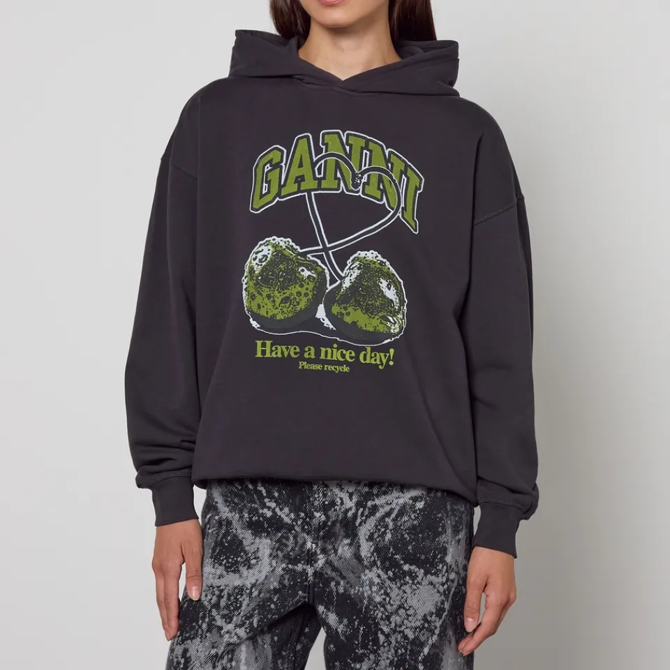 Loungewear|Sweatshirts|By Malene Birger Ganni Isoli Cherries Oversized Cotton-Jersey Hoodie - XXS/XS