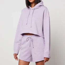 Loungewear|Sweatshirts|Ganni Isoli Cropped Organic Cotton-Jersey Hoodie - XXS/XL