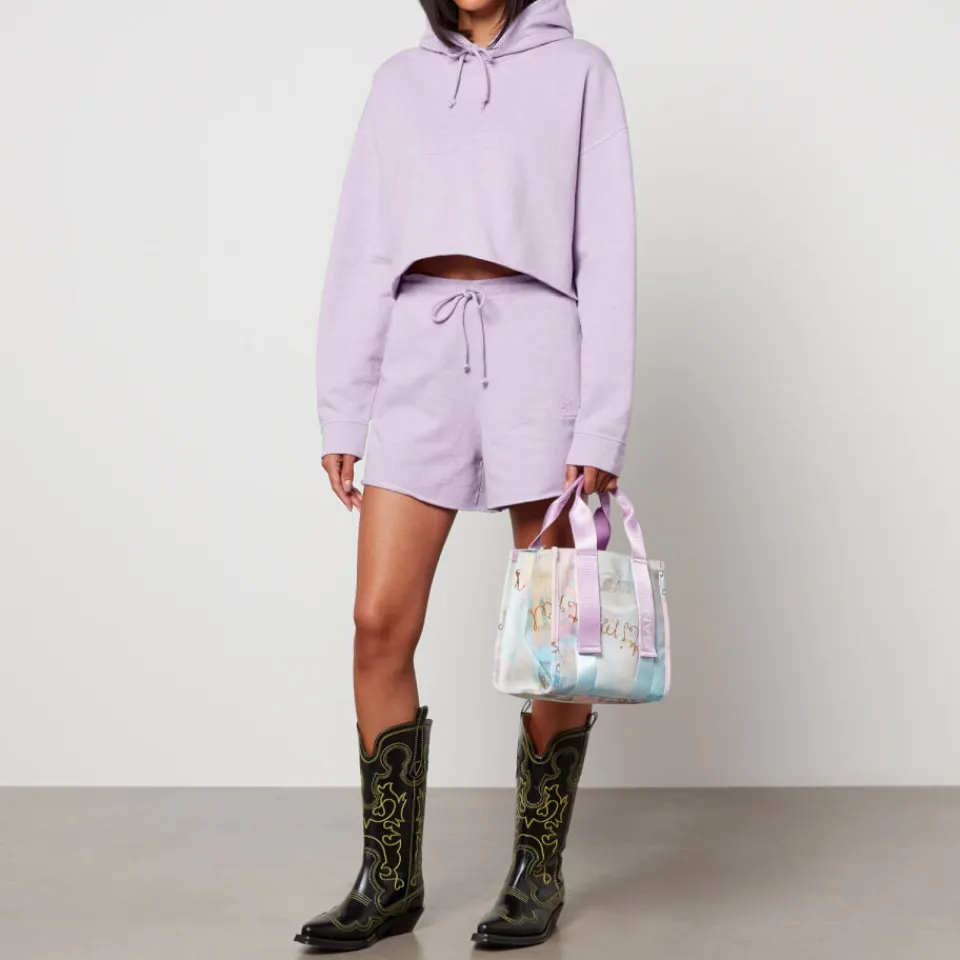 Loungewear|Sweatshirts|Ganni Isoli Cropped Organic Cotton-Jersey Hoodie - XXS/XL