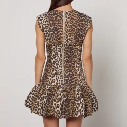 Dresses|Dresses|Dr. Martens Ganni Leopard Leopard-Print Cotton Mini Dress - EU 34/UK 6