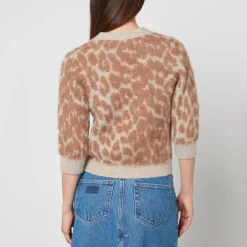 Knitwear|Dr. Martens Ganni Leopard-Jacquard Cardigan - S