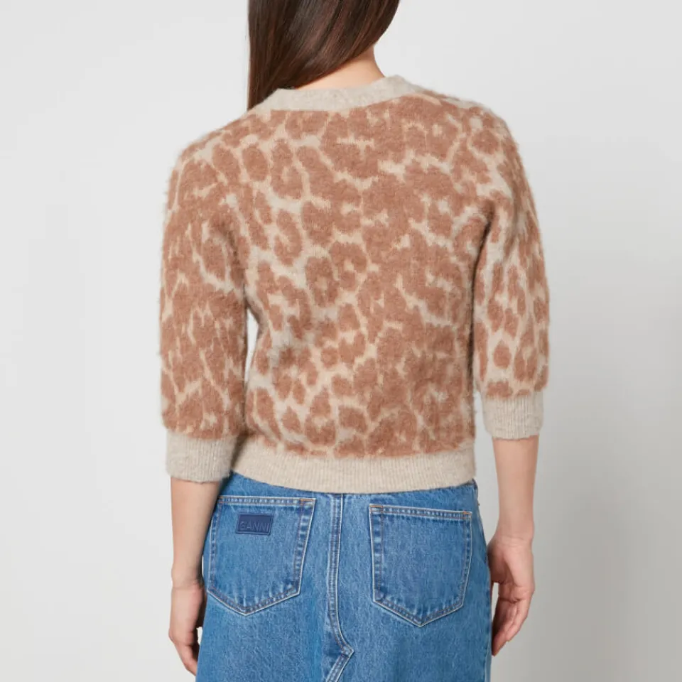Knitwear|Dr. Martens Ganni Leopard-Jacquard Cardigan - S
