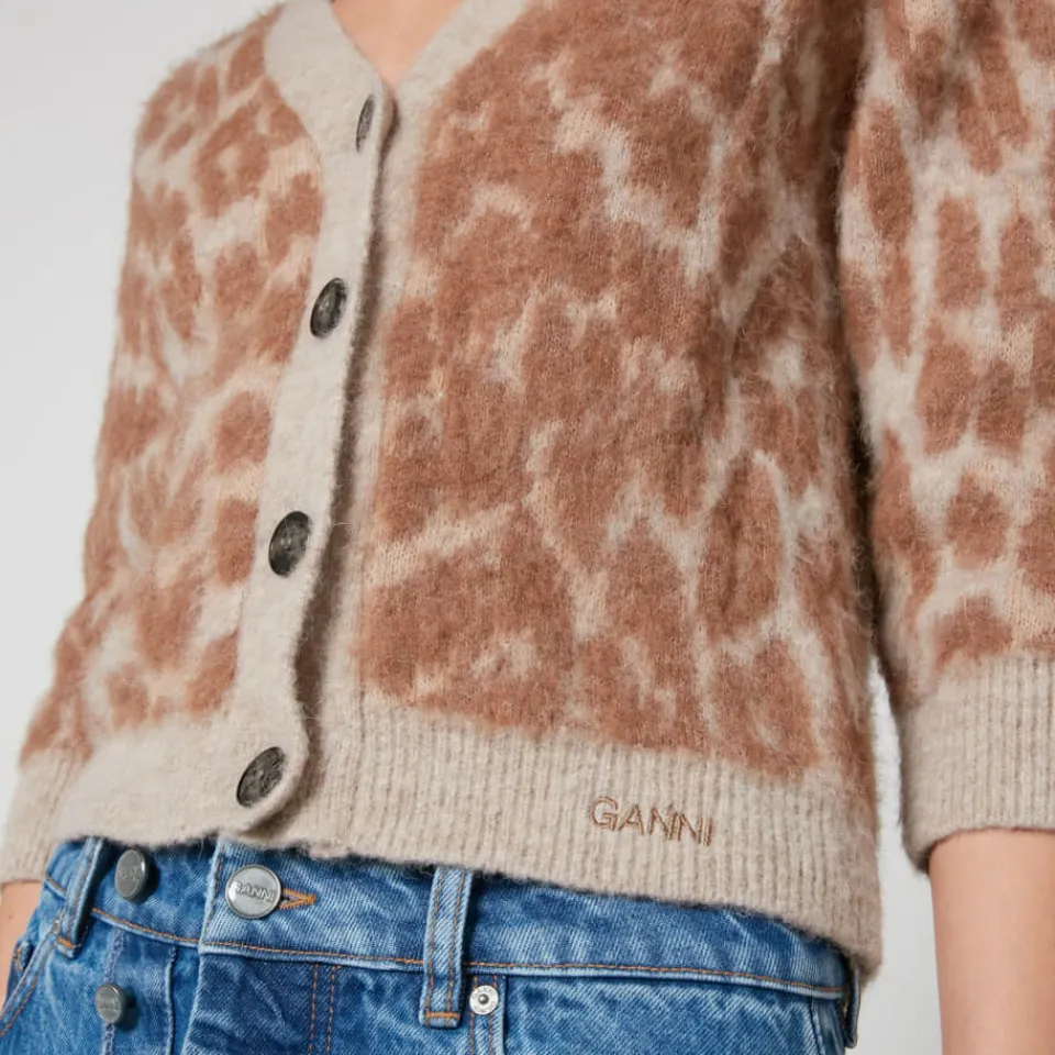 Knitwear|Dr. Martens Ganni Leopard-Jacquard Cardigan - S