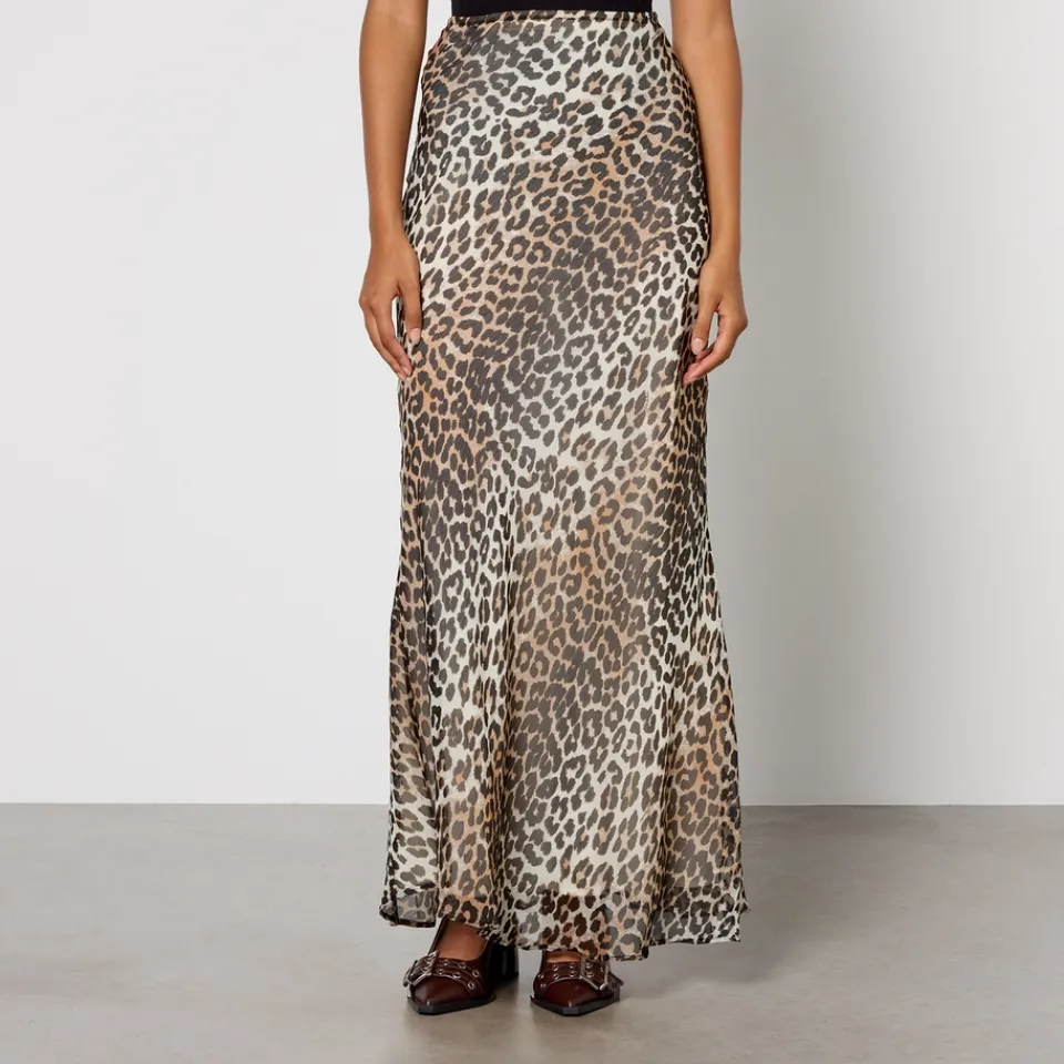 Skirts|Skirts|Rotate Sunday Ganni Leopard-Print Chiffon Maxi Skirt - EU 36/UK 8