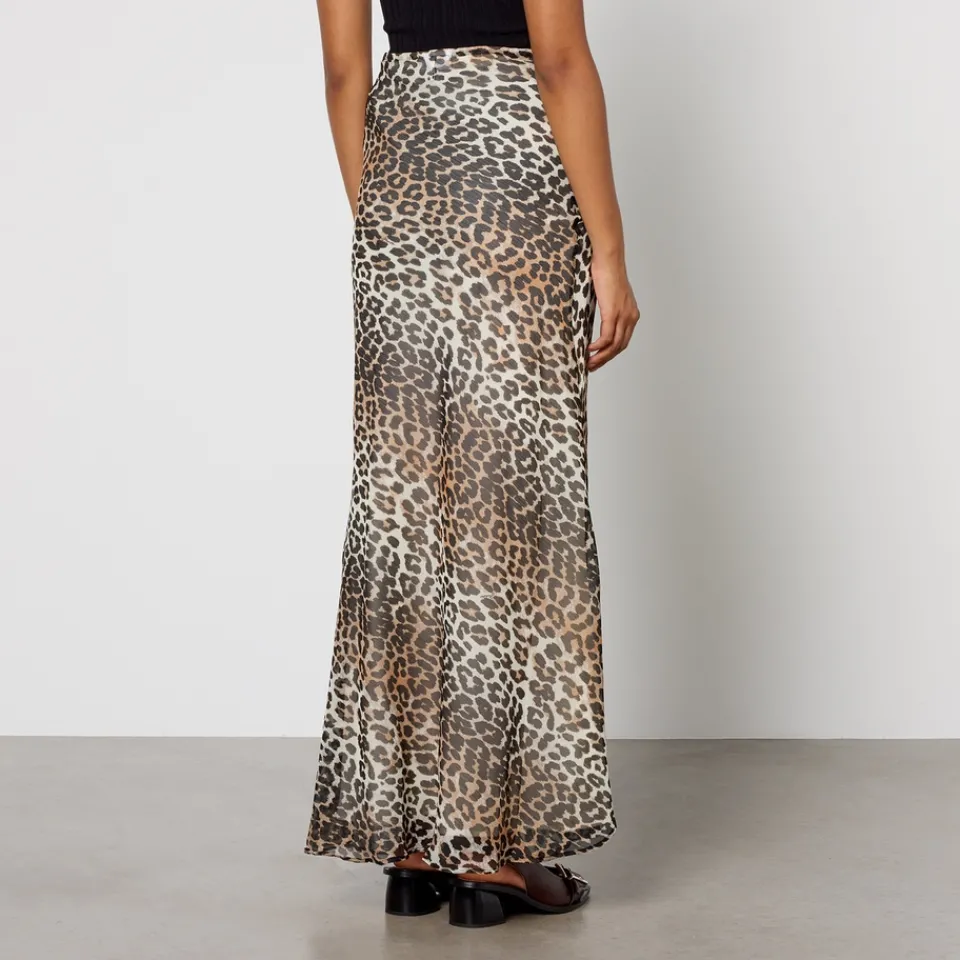 Skirts|Skirts|Rotate Sunday Ganni Leopard-Print Chiffon Maxi Skirt - EU 36/UK 8