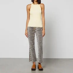 Jeans|Dr. Martens Ganni Leopard-Print Cotton-Blend Denim Jeans - W26